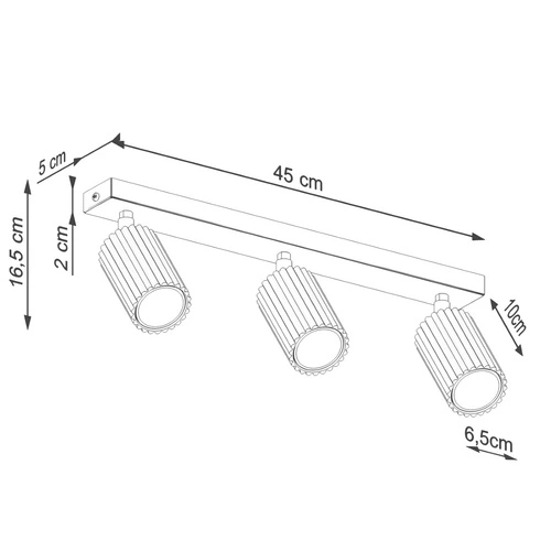 Stropní svítidlo KARBON 3L béžové do obýváku a ložnice minimalistické nastavitelné glamour