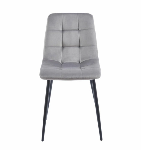 Jídelní židle Caro Velvet Intesi šedá čalouněná moderní sametová prošívaná černé nohy