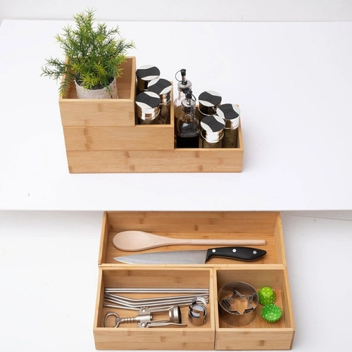 Sada 3 bambusových organizérů