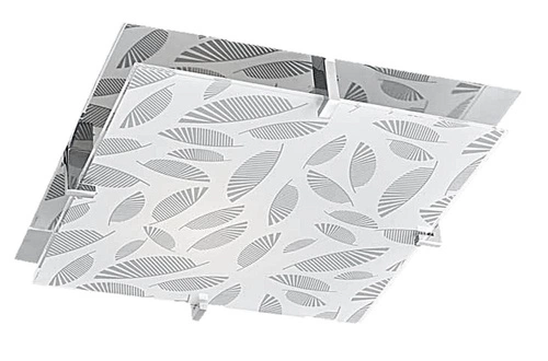 Stropní svítidlo Fikus bílý čtvercový skleněný moderní do koupelny a ložnice 30x30