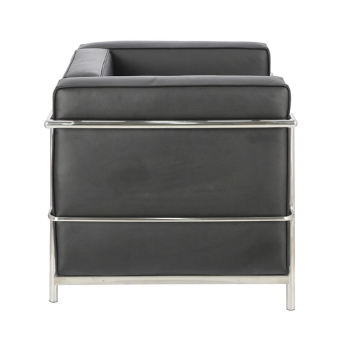 Relaxační křeslo Kubik černá pravá kůže moderní do obýváku inspirované LC2