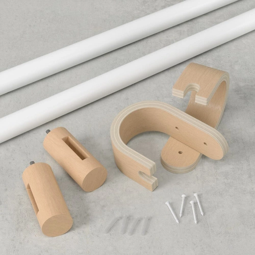 Regulovatelná jednoduchá garnýž Bellwood 107–305 cm přírodní bílá do obýváku Umbra