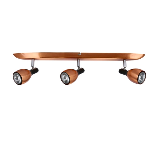 Stropní svítidlo Cross měděné 3bodové nastavitelné do obýváku, kuchyně a jídelny