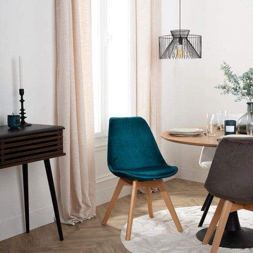 Židle Baya VIC petrolejová, nohy buk