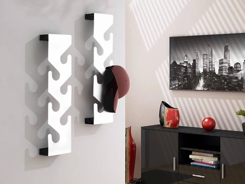 Moderní bílý kovový nástěnný věšák do předsíně Cani Intesi na oblečení 6 háčků