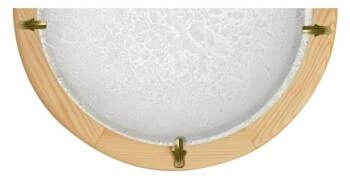 Klasický stropní plafon bílý sklo dřevo borovice Ditrevi 30 cm do obýváku a kuchyně