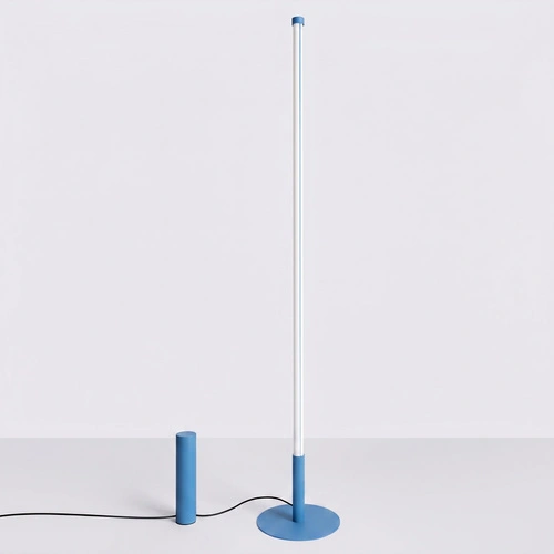 TRANG moderní LED stojací lampa do obývacího pokoje světle modrá 150 cm