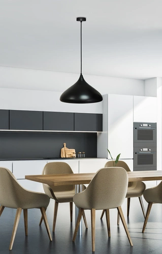 Závěsné svítidlo Viborg černé kovové 42 cm nad jídelní stůl a do obýváku moderní