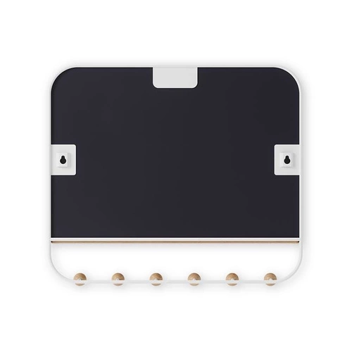 Obdélníkové nástěnné zrcadlo s poličkou Estique Umbra bílé moderní do předsíně