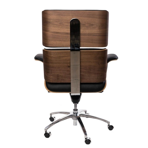 Ergonomická kancelářská židle VIP černá kožená otočná s područkami do kanceláře D2.DESIGN