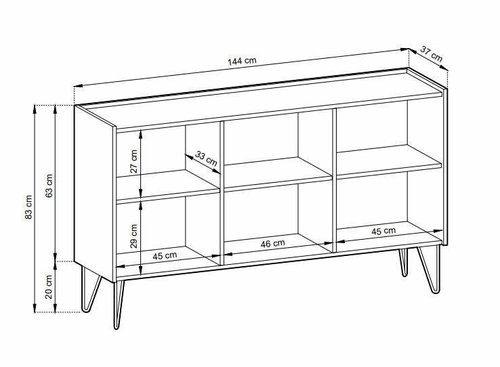 Široká komoda Marbren černá       