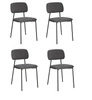 Sada 4 tmavě šedých židlí Esther