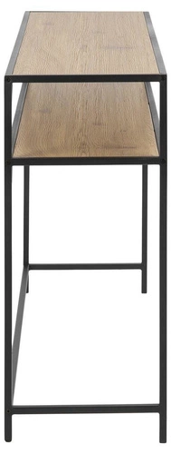 Industriální úzká konzole Seaford Slim s policí dub přírodní do předsíně a obývacího pokoje