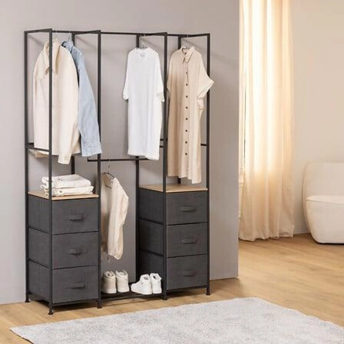 Tissa kovová šatní skříň se 6 zásuvkami do studentského pokoje