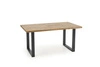 Jídelní stůl Radus 160x90 masivní dub obdélníkový loftový s černými nohami Intesi