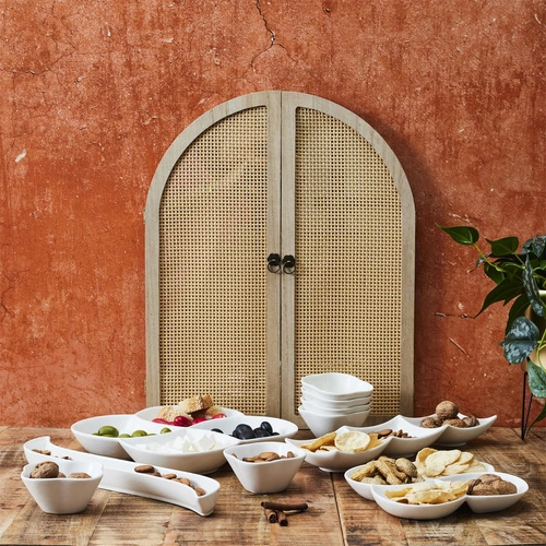 Sada 10 misek na servírování předkrmů, bílá