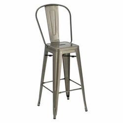 barová židle Paris Back 75cm. metalik