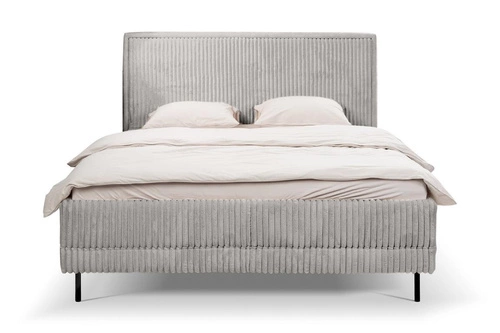 Čalouněná postel Foggy 160x200 šedá skandinávská s úložným prostorem do ložnice