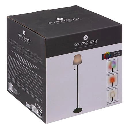 LED stojací lampa Zack zelená Atmosphera moderní do obýváku a na terasu s dimmerem