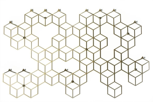 Nástěnný věšák do předsíně Stiga XL zlatý moderní kovový POLYHEDRA