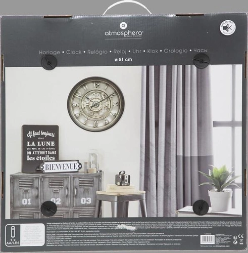 Industriální nástěnné hodiny Meca Atmosphera 50 cm loftové do obýváku a předsíně