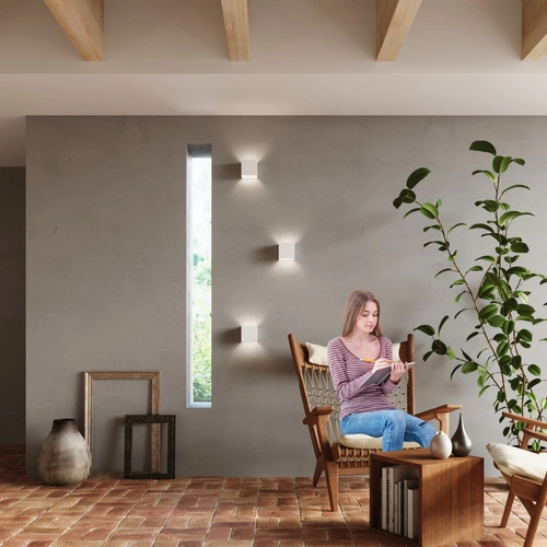 Nástěnné LED svítidlo Luca bílé moderní hliníkové do obýváku, ložnice a na terasu IP54