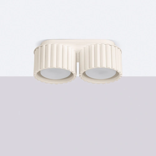 Moderní stropní svítidlo AURA 2 béžové hliník do obýváku a kuchyně GX53