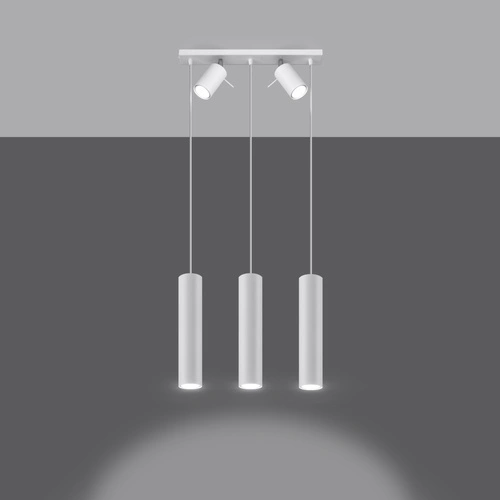 Moderní bílý závěsný lustr RING 3 s otočným stínidlem do obýváku nebo jídelny SOLLUX
