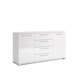 Komoda Flory bílý lesk 150 cm se zásuvkami moderní do obýváku Intesi