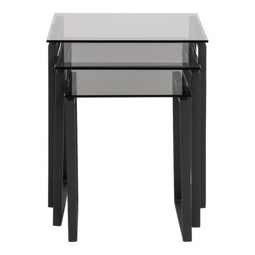 Sada tří moderních skleněných čtvercových konferenčních stolků do obýváku Actona