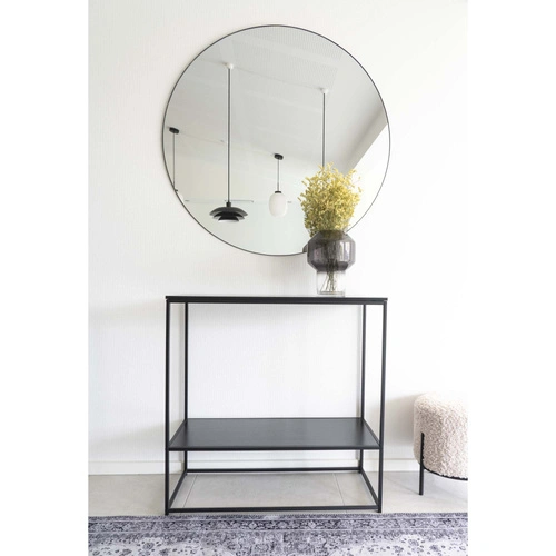 Kulaté zrcadlo Jersey 80 cm černé v kovovém rámu do obýváku House Nordic