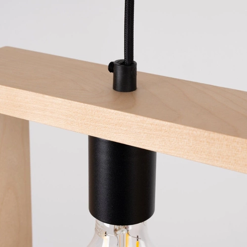 Závěsné svítidlo ARIES skandinávské dřevěné nastavitelné do obýváku a jídelny 24 cm