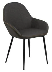 Jídelní židle Candis Actona čalouněná ekokůže šedá glamour na černých nohách