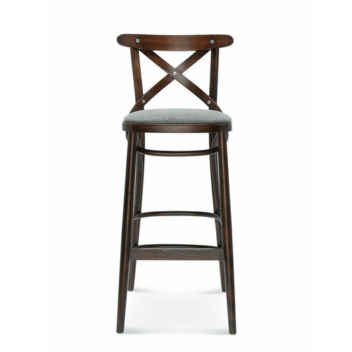 Dřevěný barový stolička s opěrkou Fameg BST-8810 personalizovaná rustikální do kuchyně a jídelny 78 cm