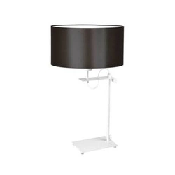 Noční lampa Alaska moderní s hnědým stínidlem a bílou základnou do ložnice 55 cm