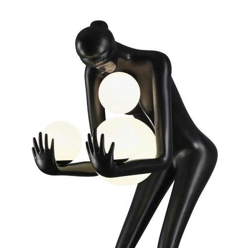 Stojací lampa do obýváku WOMAN-2 BLACK černá moderní Step into Design 190 cm
