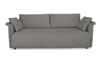 Rozkládací pohovka Mondel 3místná šedá manšestrová s úložným prostorem a funkcí spaní do obýváku