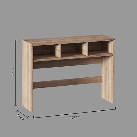Konzolový stolek Kali moderní s 3 přihrádkami a zásuvkou v přírodní barvě do předsíně 102 cm 5five