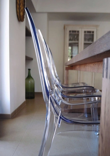 Průhledná jídelní a zahradní židle SCAB Design moderní stohovatelná z plastu