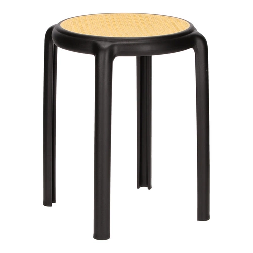 Černá stolička Zula Intesi do kuchyně a na balkon, boho styl, plastová, snadno čistitelná, stohovatelná