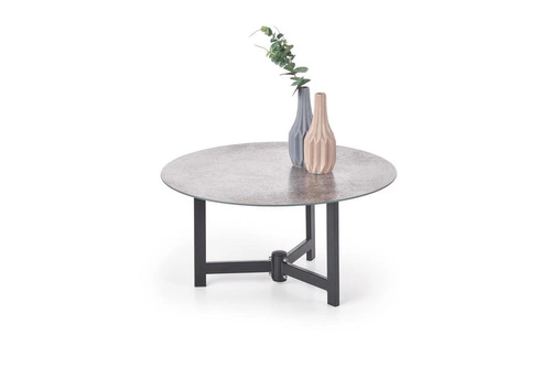 Sada 2 kulatých konferenčních stolků Qued skleněných industriálních do obýváku Intesi