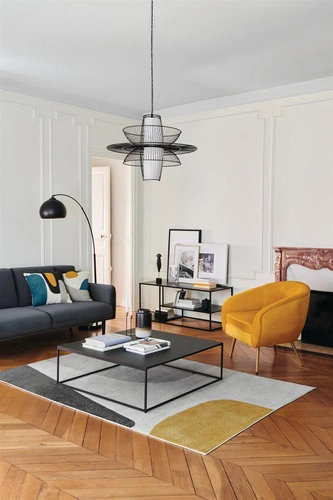 Konferenční stolek Gota černý čtvercový kovový loftový 100x100 cm do obýváku Atmosphera