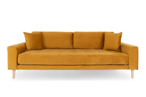 Pohovka Lido 3 žlutá/přírodní nohy