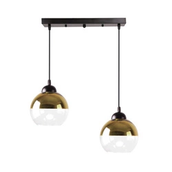 Závěsná lampa Contessa černá 2x40 E27 zlaté stínítko