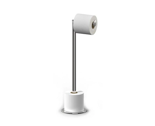 Stojan na toaletní papír Joseph Joseph Easystore Luxe stříbrný nerez moderní do koupelny