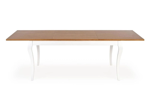 Rozkládací jídelní stůl Windsor 160–240 cm moderní tmavý dub bílé nohy Intesi