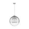 Závěsné skleněné svítidlo koule chrom FLASH L Step into Design do obýváku 40 cm