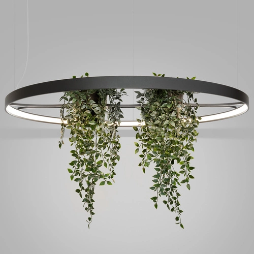 Moderní černý LED lustr RIO BIO 110 do obýváku a jídelny hliník Thoro