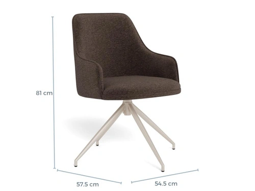 Actona Adia hnědá čalouněná otočná jídelní židle