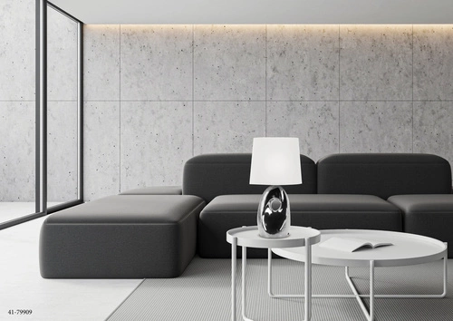 Stolní lampa Hierro glamour stříbrná s textilním stínidlem do ložnice a obýváku CANDELLUX LIGHTING